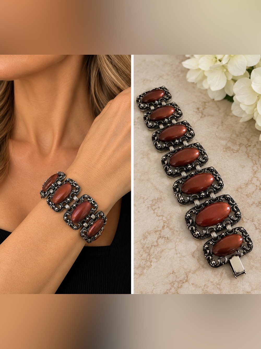 Vintage Women’s 7” Bracelet with Latch Closure